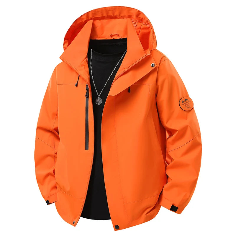Chaqueta Impermeable con Capucha para Hombre – Cortavientos Outdoo