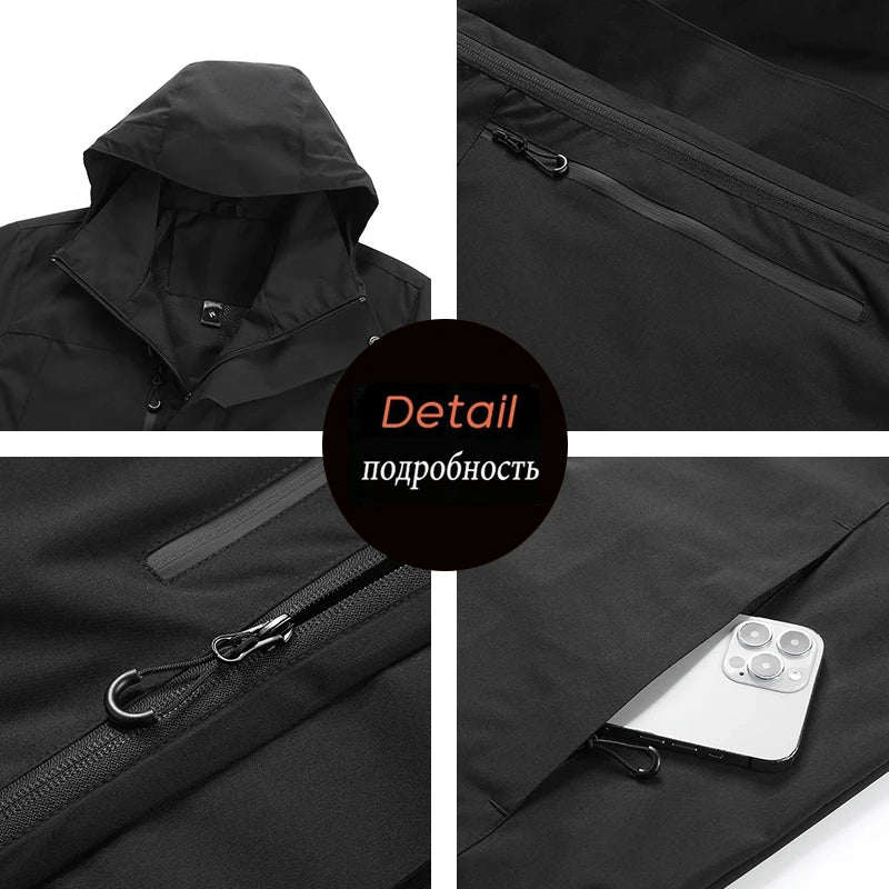 Chaqueta Impermeable con Capucha para Hombre – Cortavientos Outdoo