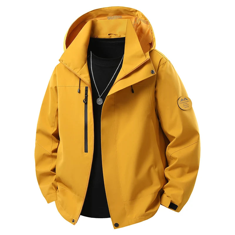 Chaqueta Impermeable con Capucha para Hombre – Cortavientos Outdoo