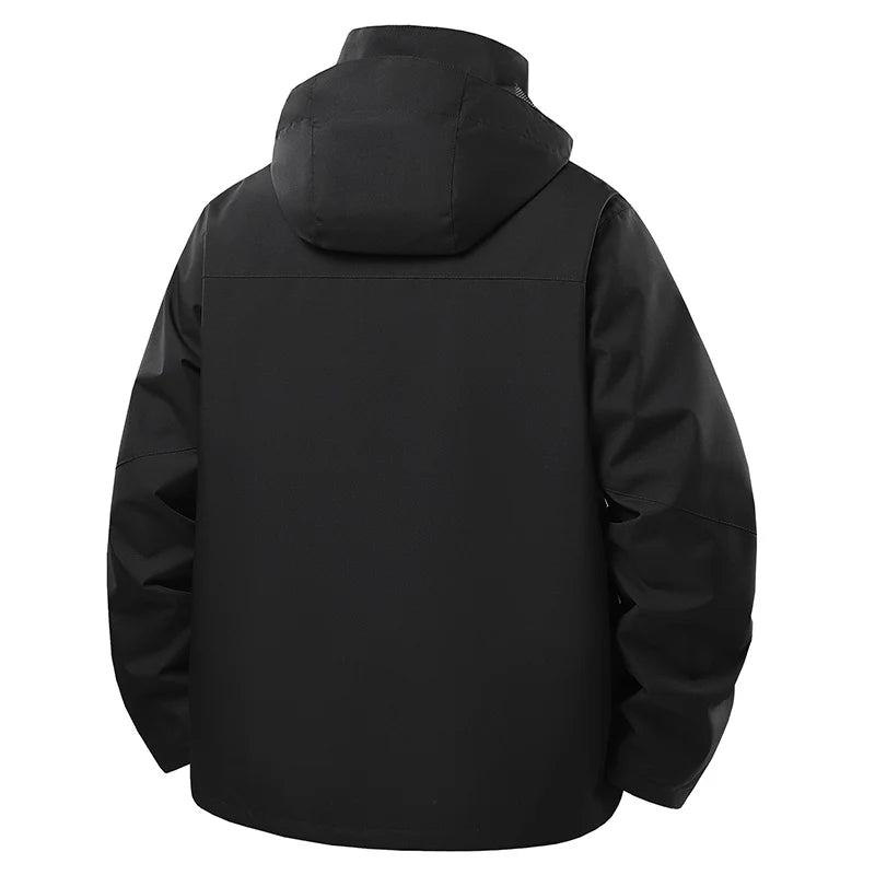Chaqueta Impermeable con Capucha para Hombre – Cortavientos Outdoo